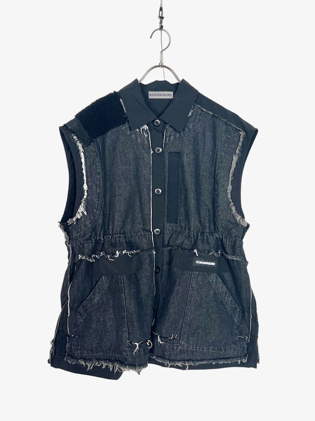 "再構築" Grange Denim×Nylon Docking Drawing Best