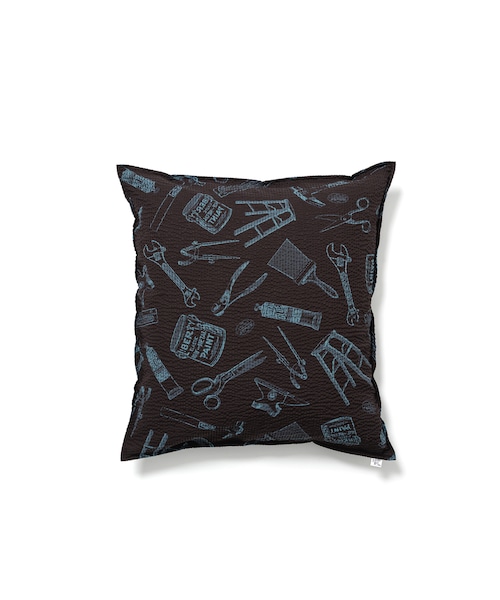 FILL THE BILL TOOL PATTERN CUSHION COVER (BROWN×SAX) L FILL THE BILL TOOL PATTERN CUSHION COVER (BROWN×SAX) L