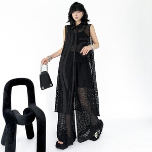 メッシュレイヤードワンピースORロングパンツ
