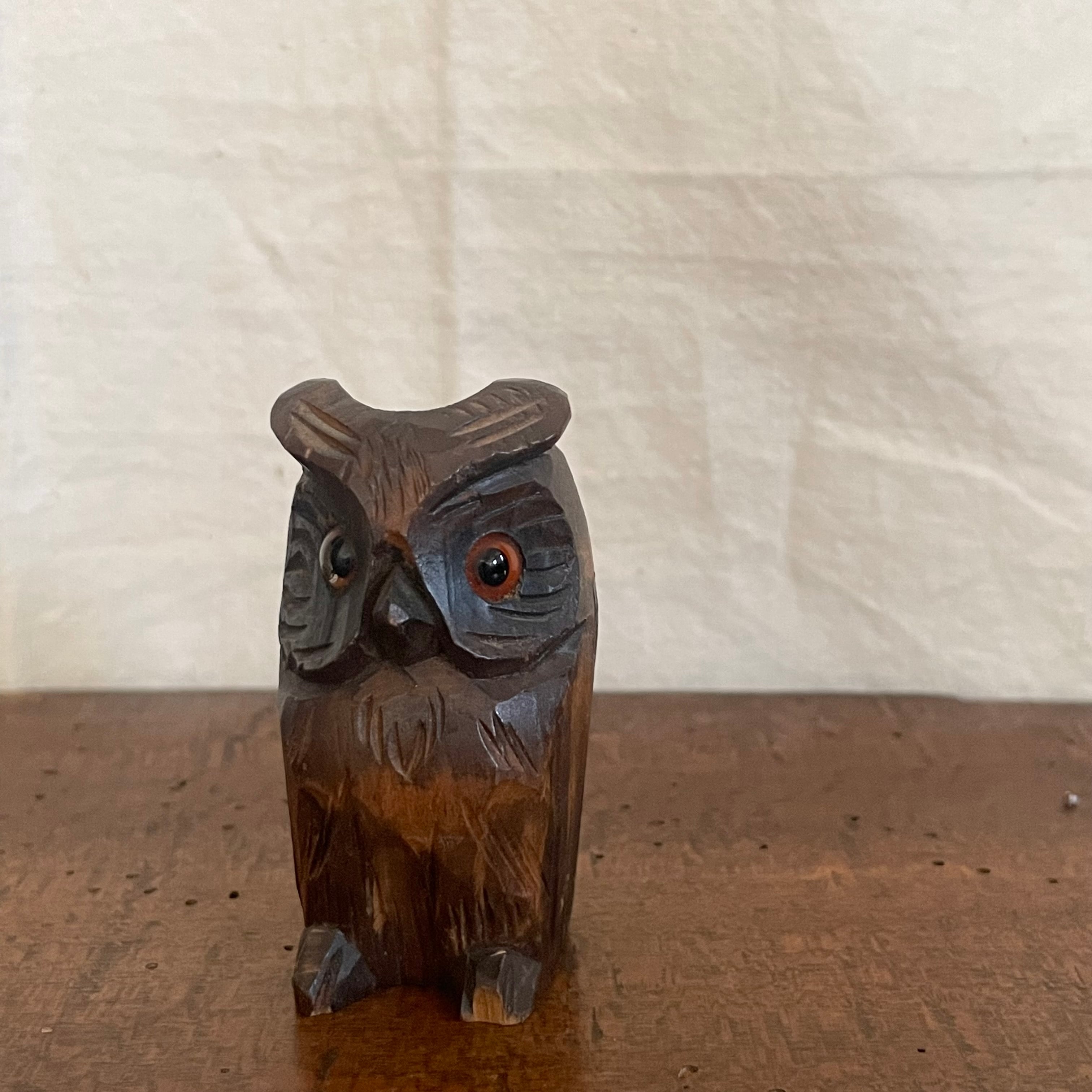 木彫りのフクロウ | tsuitachi craft&brocante