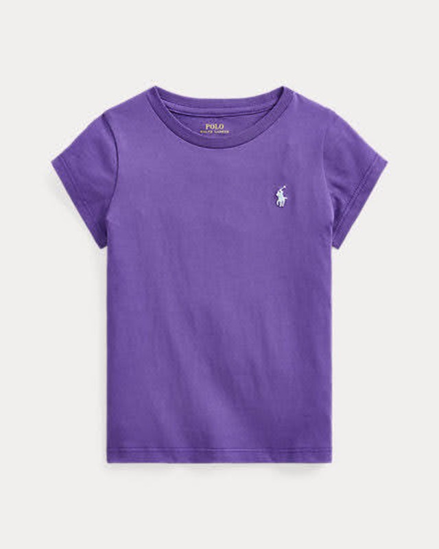 100/120cm 半袖 GIRL　紫　ワンポイント銀ポニー　Tシャツ　ラルフローレン