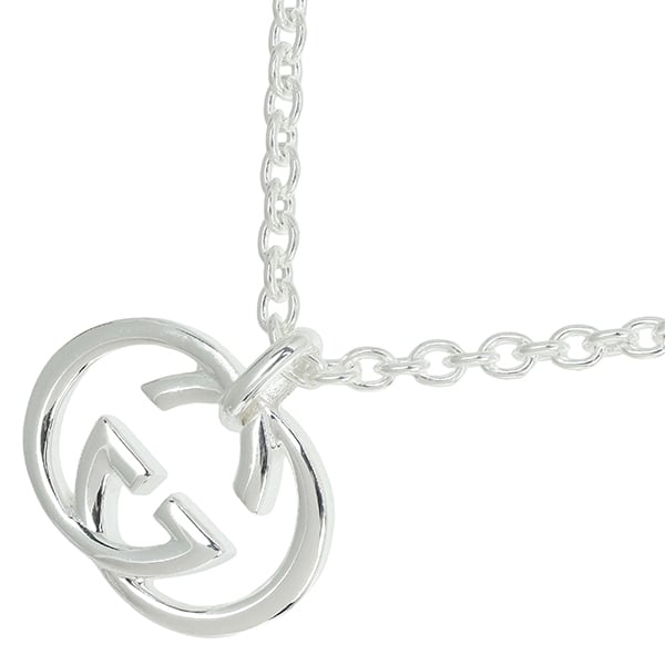 New GUCCI グッチ インターロッキングG ブリット ペンダント ネックレス スターリングシルバー Ag925 SV925 シルバーネックレス 新品