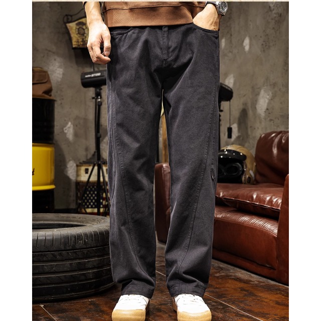 パッチポケット ワイドストレート パンツ　E0023