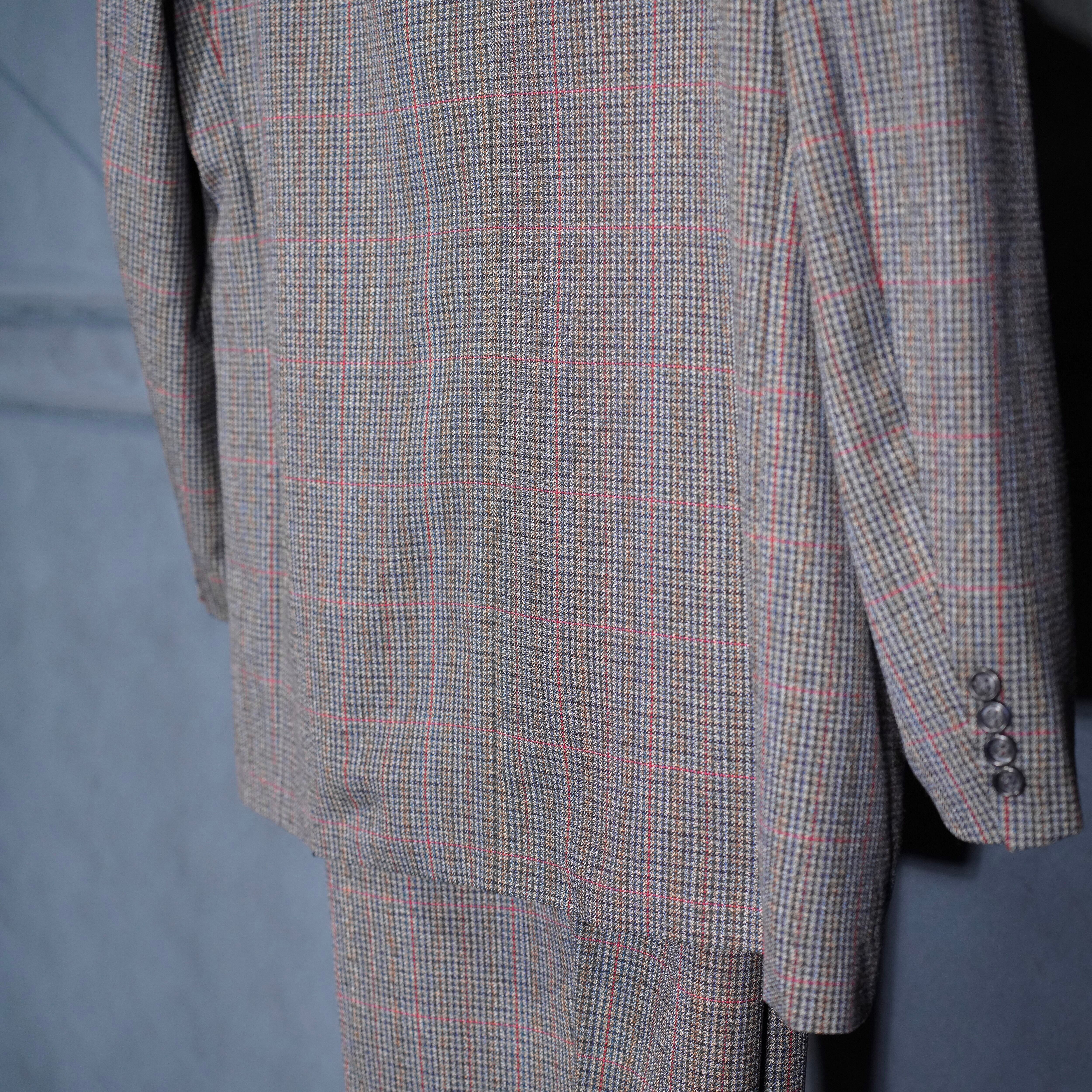 EU VINTAGE CARL GROSS CHECK PATTERNED WOOL SET UP SUIT/ヨーロッパ