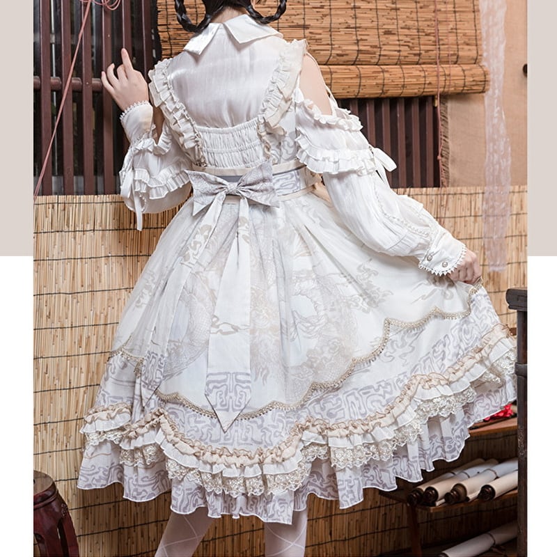 ロリータ JSK ジャンパースカート レトロ ロリータ 華ロリ チャイナ服