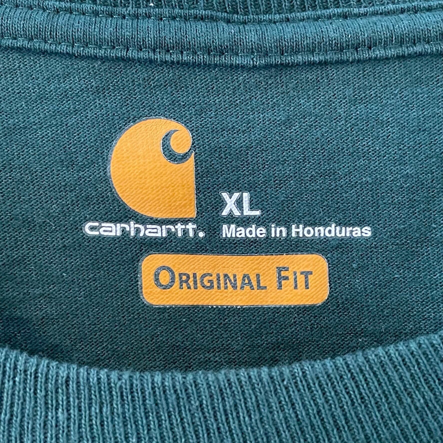 Carhartt】ロゴ ポケットTシャツ ディープグリーン X-Large ビッグ