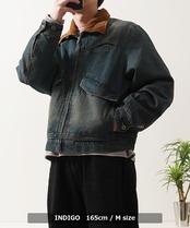 ◆ヴィンテージ加工 デニム フライトジャケット◆lf-w85202