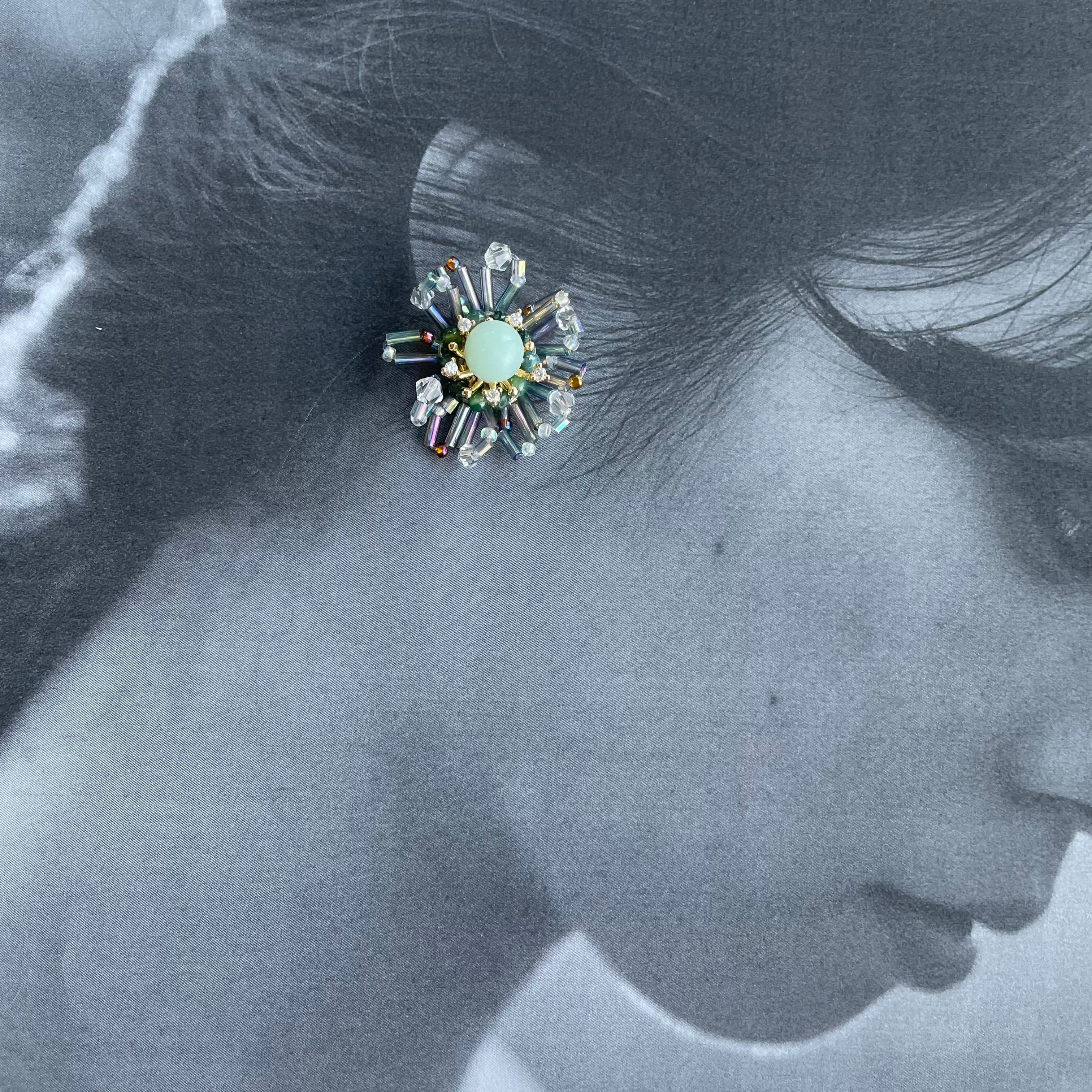 14kgfキラキラアマゾナイトピアス/イヤリング 天然石 14kgf* アマゾナイト 着せ替えフープ ピアス イヤリング