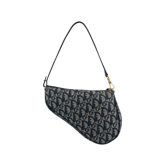 Christian Dior クリスチャン ディオール トロッター ショルダーバッグ ネイビー キャンバス サドルバッグ vintage ヴィンテージ オールド vtyw8k
