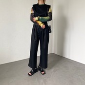 smooth cloth short vest/black