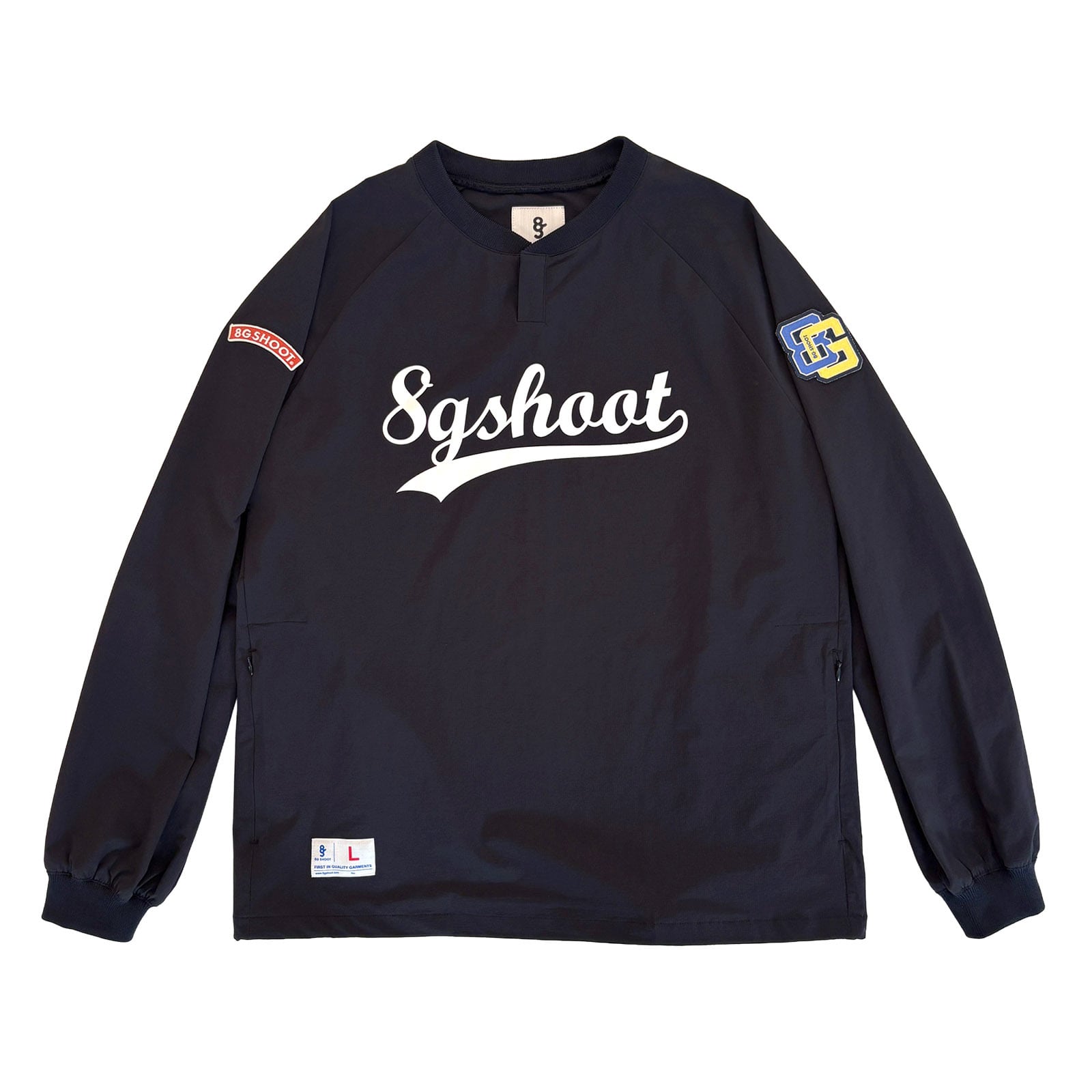 CORDURA NYLON HENLEY NECK PULLOVER JACKET -NAVY-