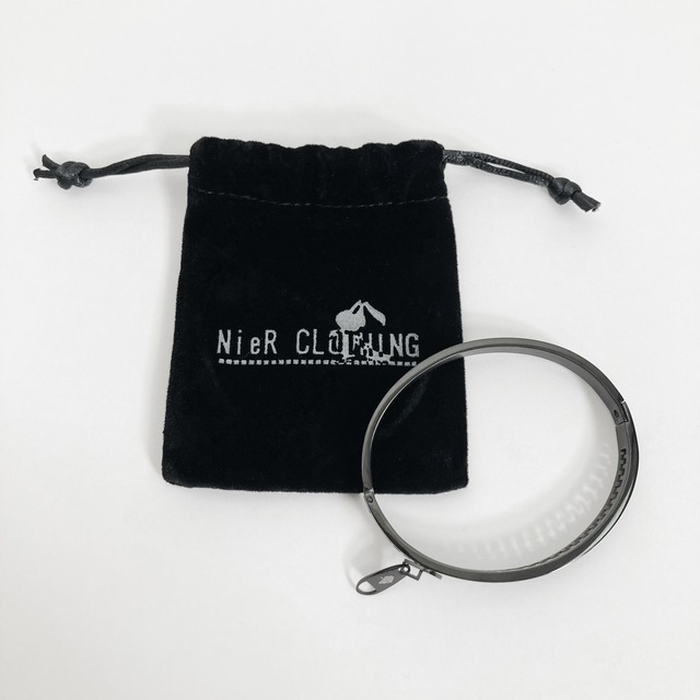 ZIPPER STAINLESS BLACK BRACELET【ジュエリーポーチ付き】