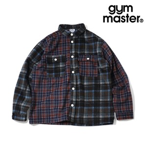 gym master ジムマスター ヘビーチェックネルシャツ ボタンシャツジャケット 厚手ネル チェックシャツ アウター メンズ 長袖 6柄展開 G833744 ブルークレイジー