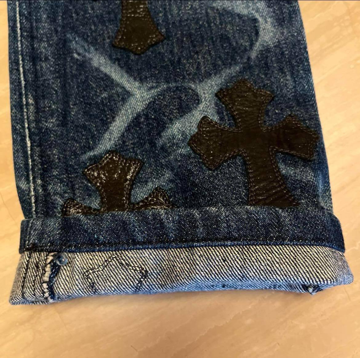 CHROME HEARTS クロムハーツ セメタリークロスパッチ デニムパンツ