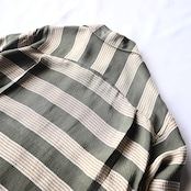 INTÉRIM / HYPER BIG VISCOSE STRIPE 60s OPEN COLLAR SHIRT