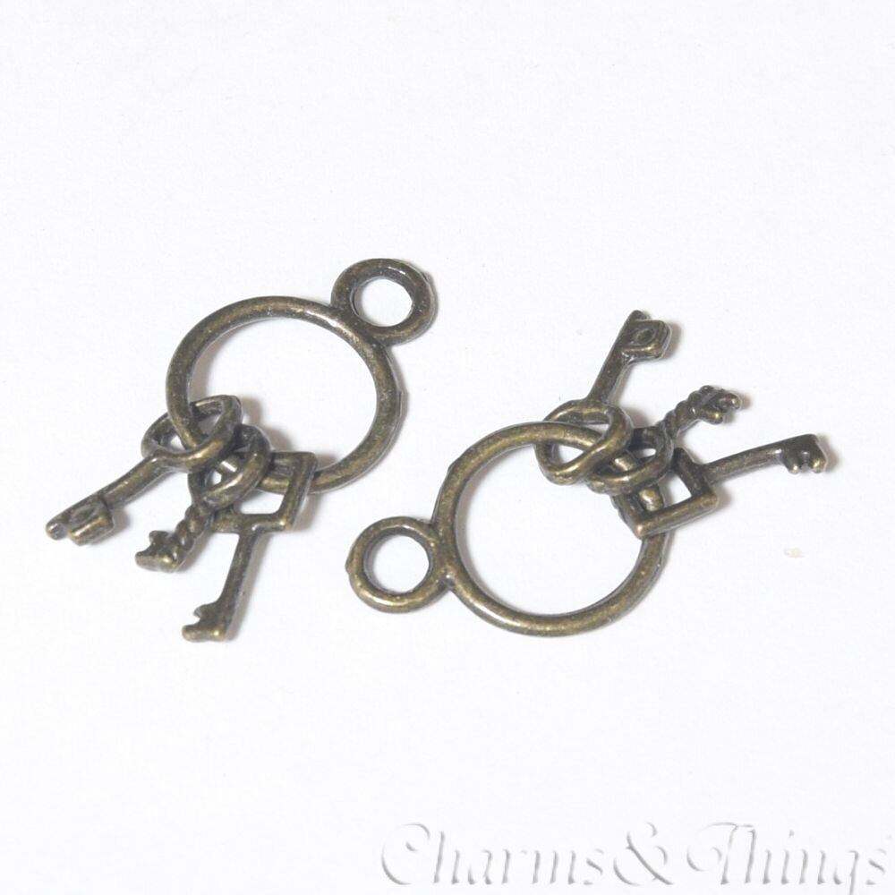 C&T 鍵束 チャーム かぎ パーツ 立体加工 (6個入) アクセサリーパーツ