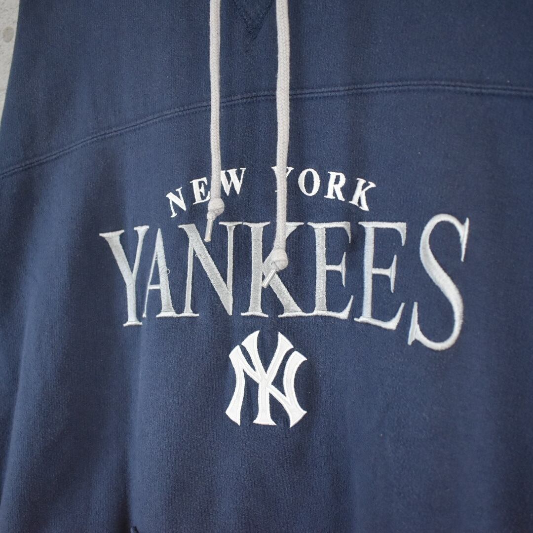 s Lee Yankees ヤンキース パーカー ネイビー 刺繍ロゴ MLB   古着屋