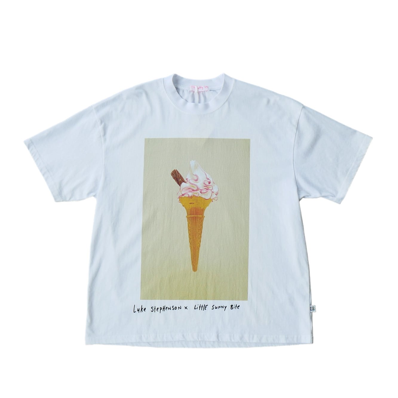 Luke Stephenson(ルーク・ステファンソン) × little sunny bite リトルサニーバイト コラボ アイスクリーム プリント 半袖 Tシャツ ホワイト Sサイズ