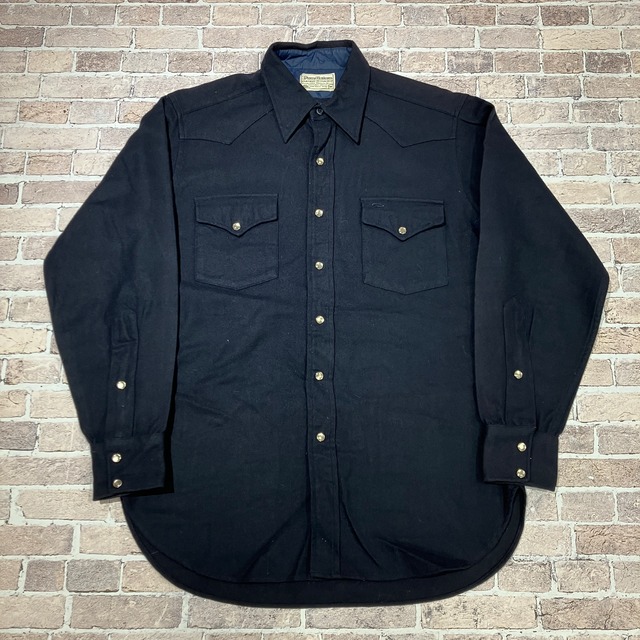 PENDLETON WOOL WESTERN SHIRT NAVY SIZE M