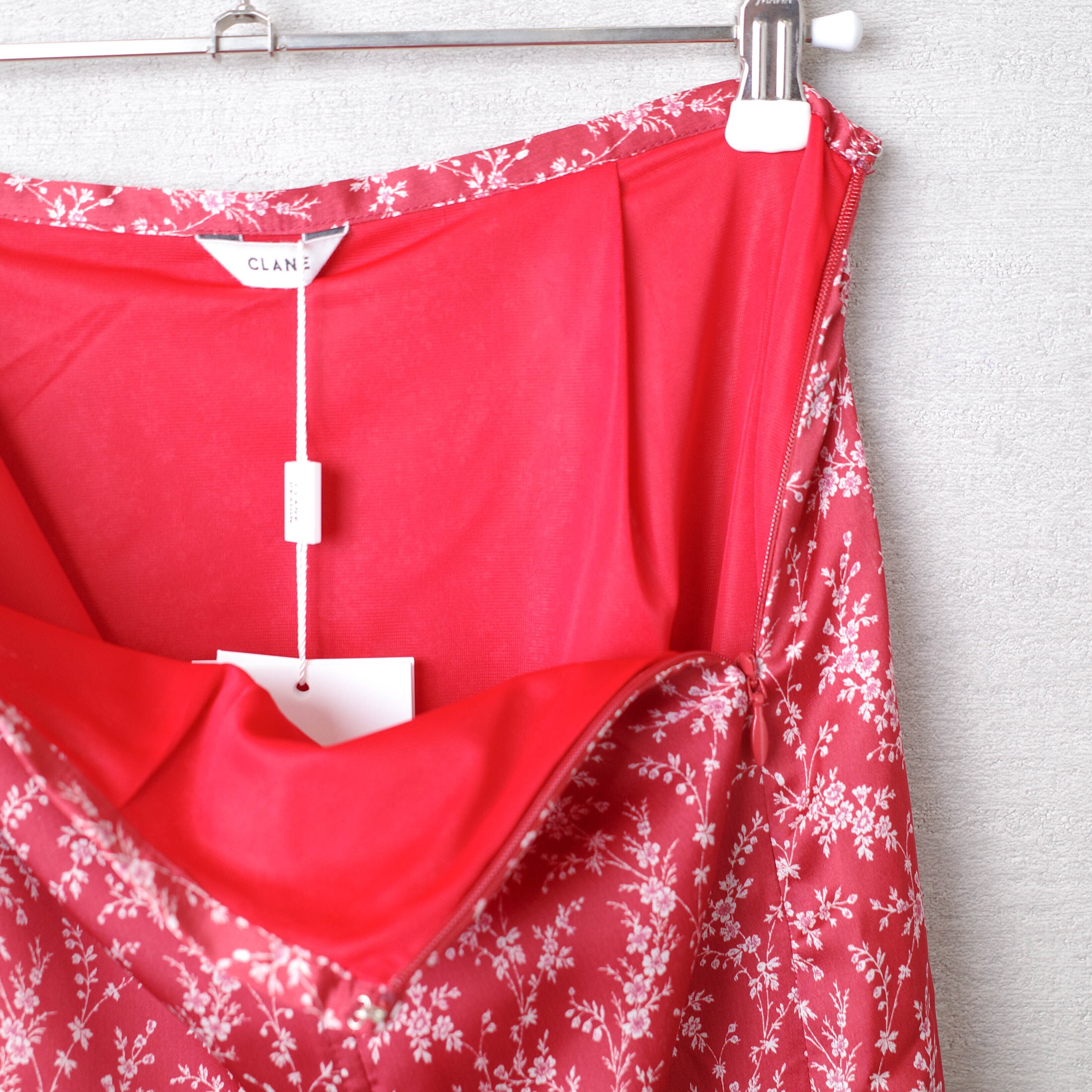 [NEW] CLANE	FLOWER FRILL SKIRT 16109-6001 RED