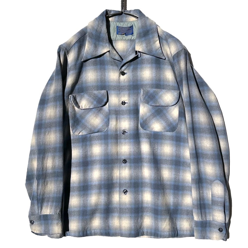 1970s pendleton open collar omble cheak