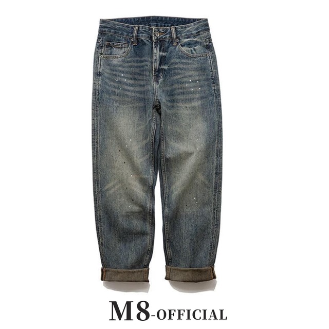 casual wide ink splash denim pants 1color M0680
