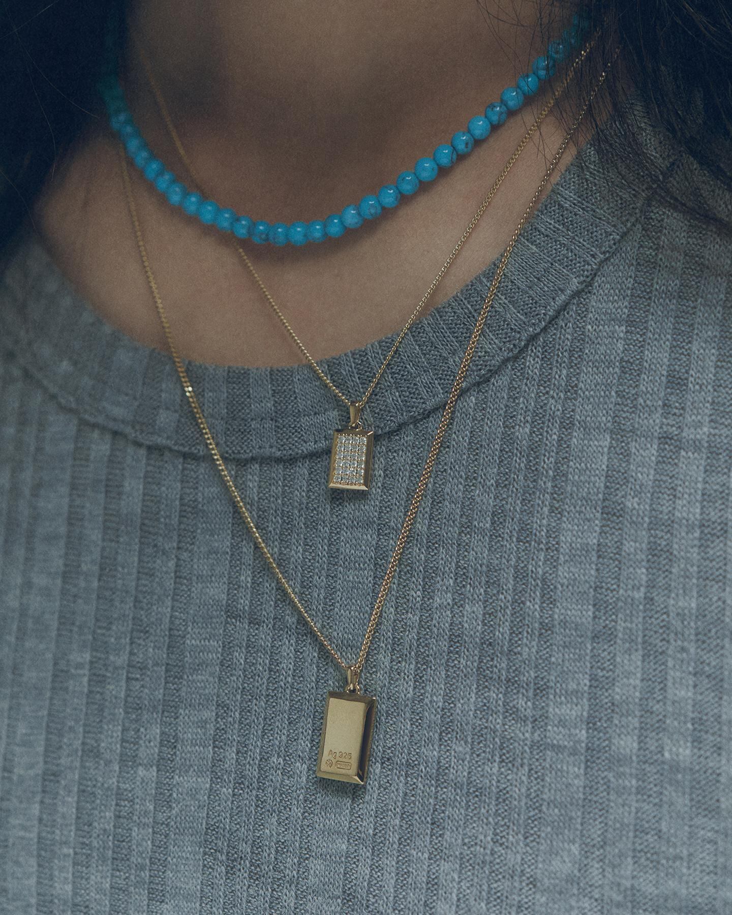 ネックレス・ペンダント Double Side Onyx Necklace #7738 ☆aespa ウィンター 着用!!【NUMBERING】#7738 Double Side