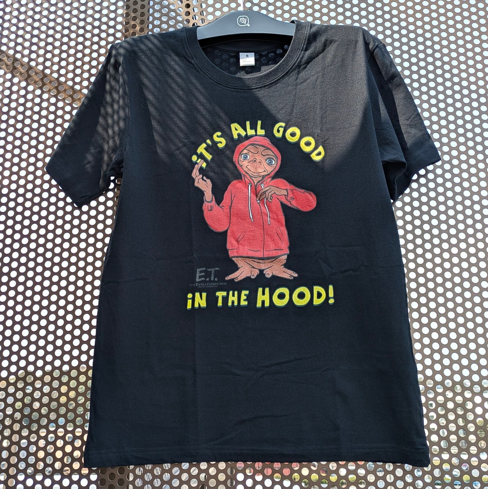 【 E.T. 】 『It's all good in the HOOD! 』Tee / 映画Tシャツ / 80'MOVIE / Tシャツ / BLACK〚アメリカン雑貨 アメトイ〛