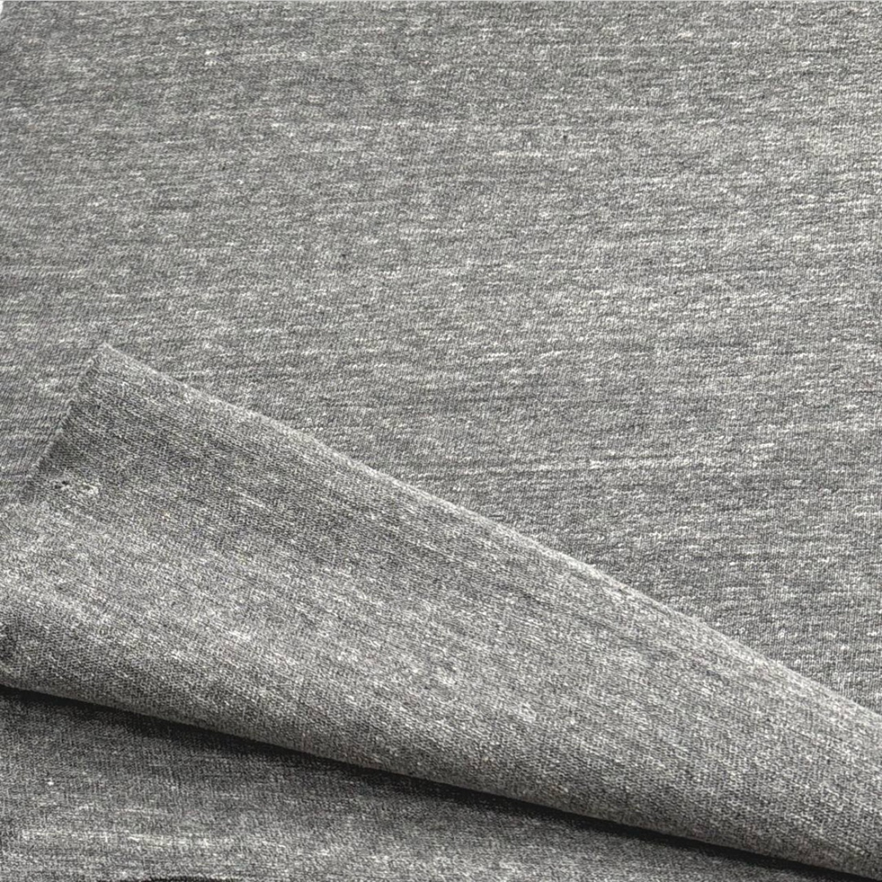★TC258◆3m◆綿100%16双系天竺ニット生地◆杢グレー