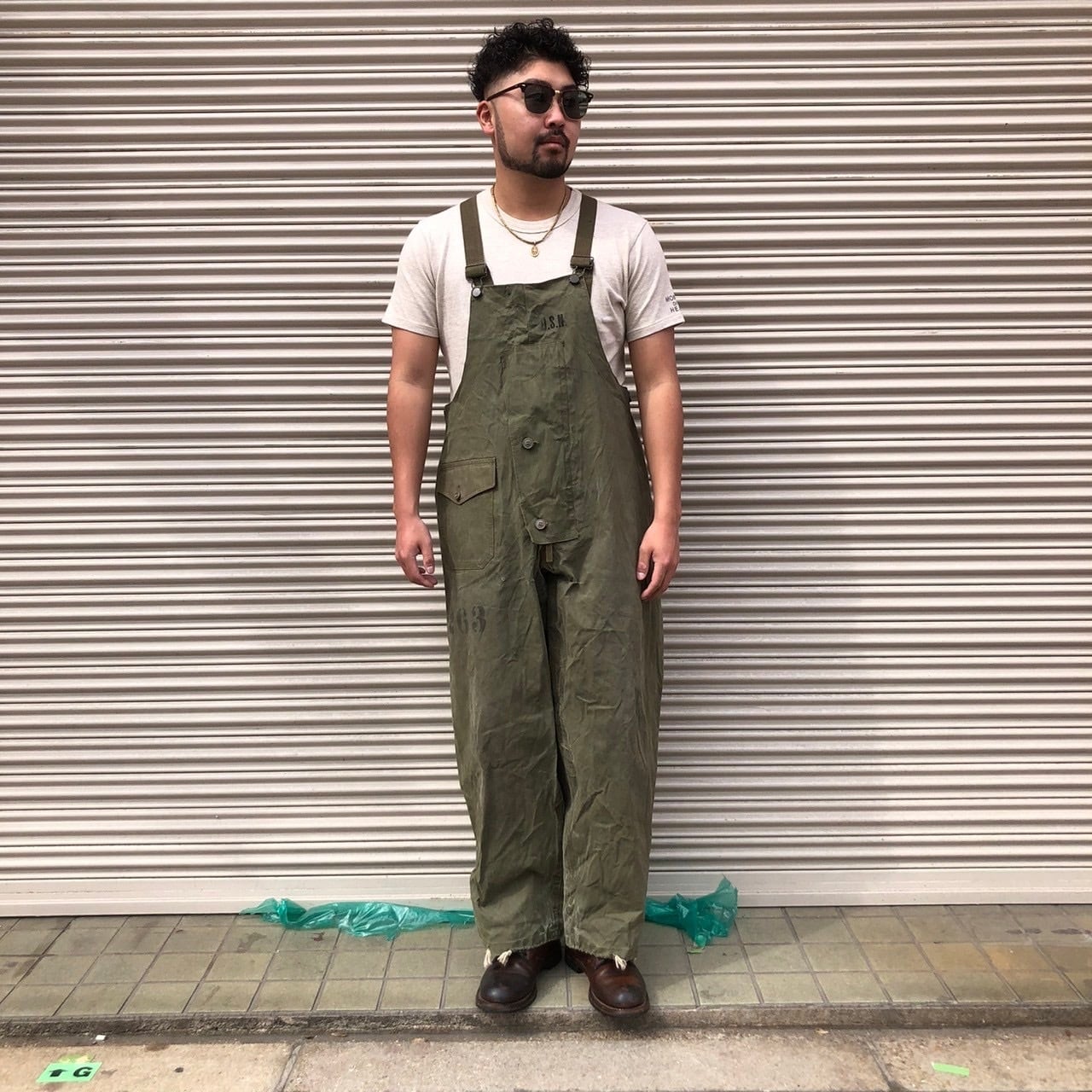 US NAVY デッキパンツ オーバーオール ネイビー N-1 ミリタリー  