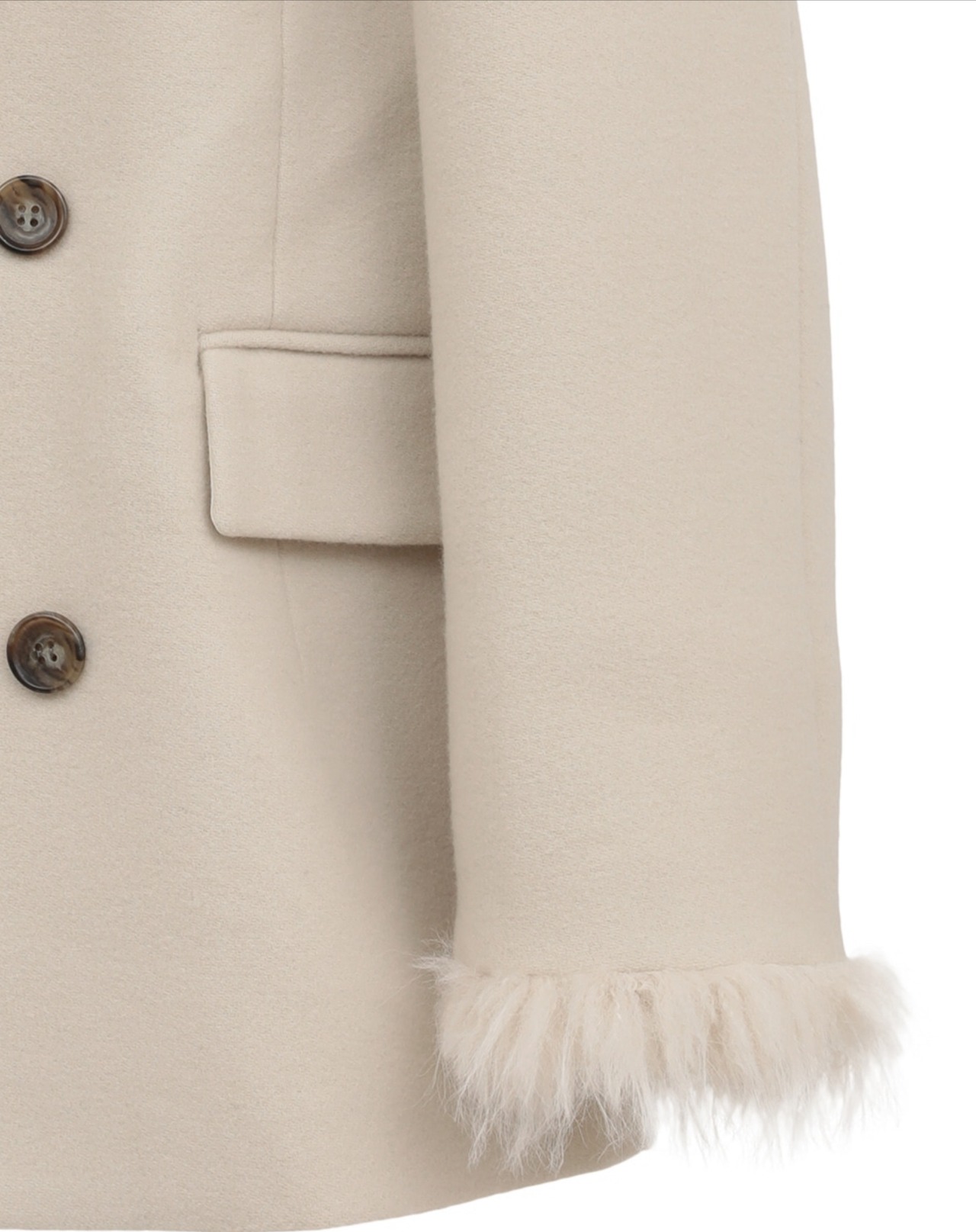 CLANE FAKE FUR DOCKING OVER COAT