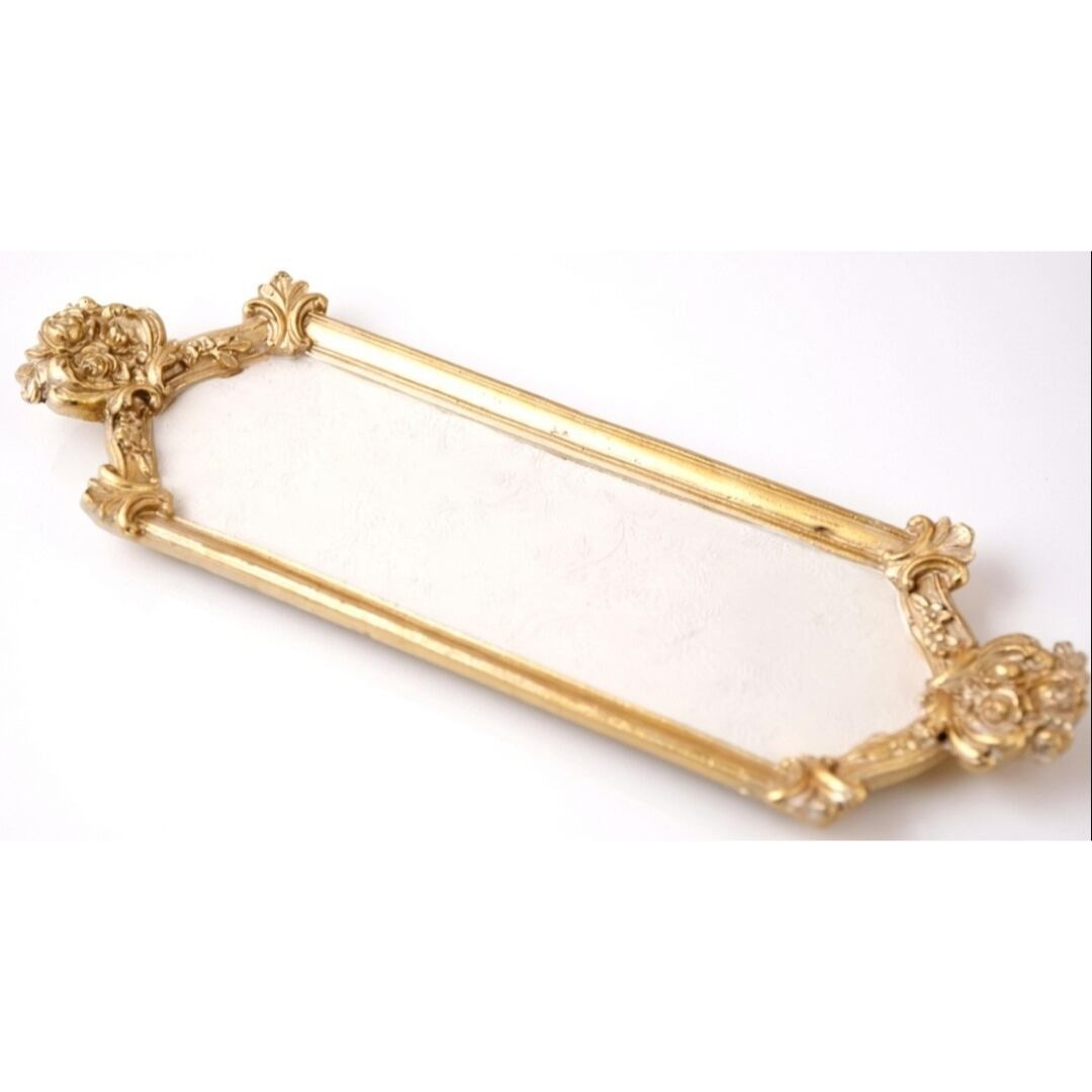 アンティークホワイト/アンティーク調クラシカルトレイ長方形/C0pernicus