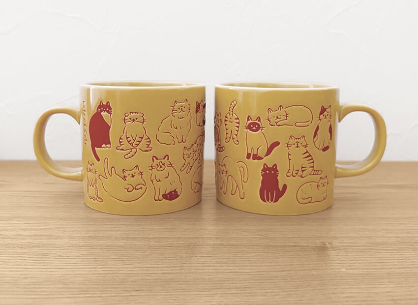 マグカップ｜ネコまみれマグ｜猫雑貨 猫モチーフ 猫柄 猫グッズ おうち時間 黒猫 プレゼント プチギフト 贈り物