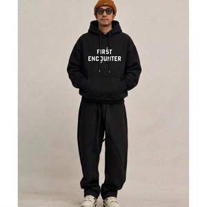 Front letter design hoodie C4614