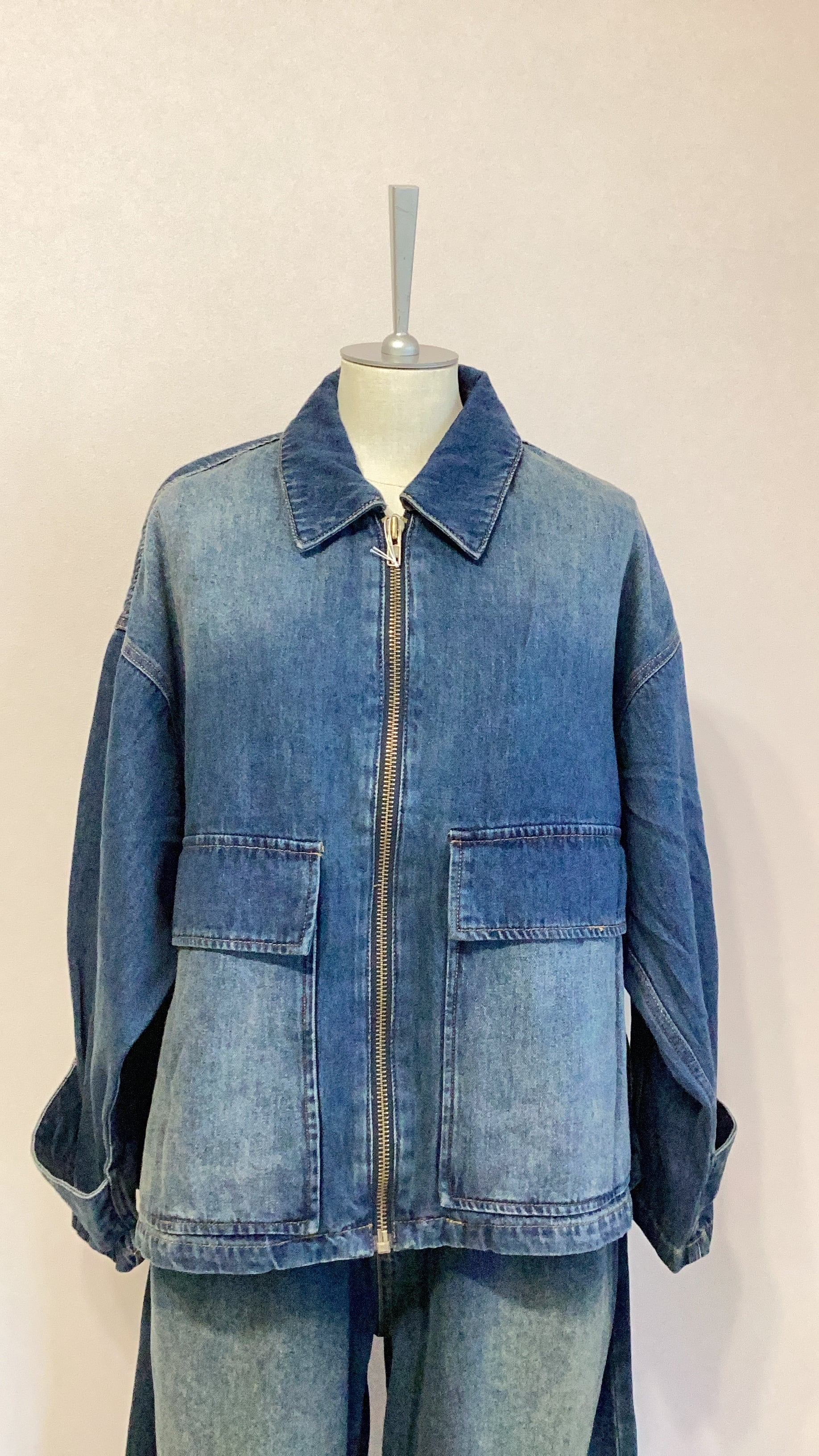 CYAN TOKYO BIGポケットデニムZIPブルゾン No.504358 ネイビー ブルー