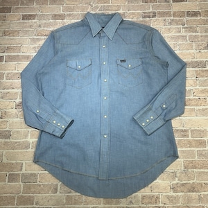 1980s WRANGLER CHAMBRAY WESTERN SHIRT