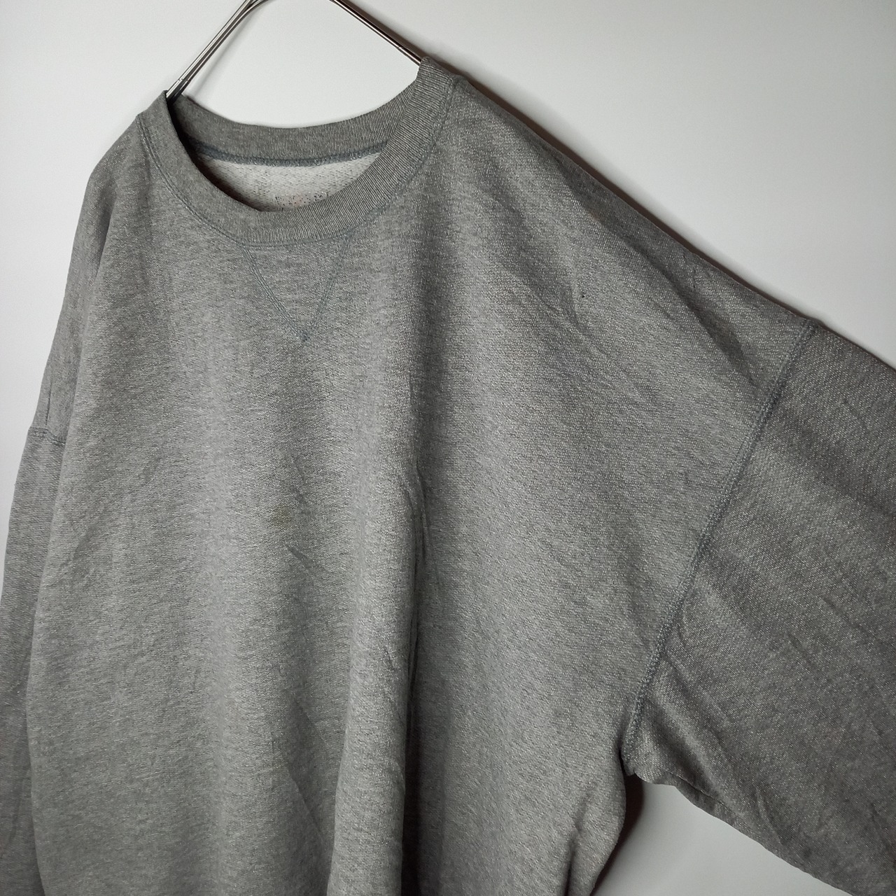 クルーネック　スウェット　ガゼット　トレーナー　無地　太アーム