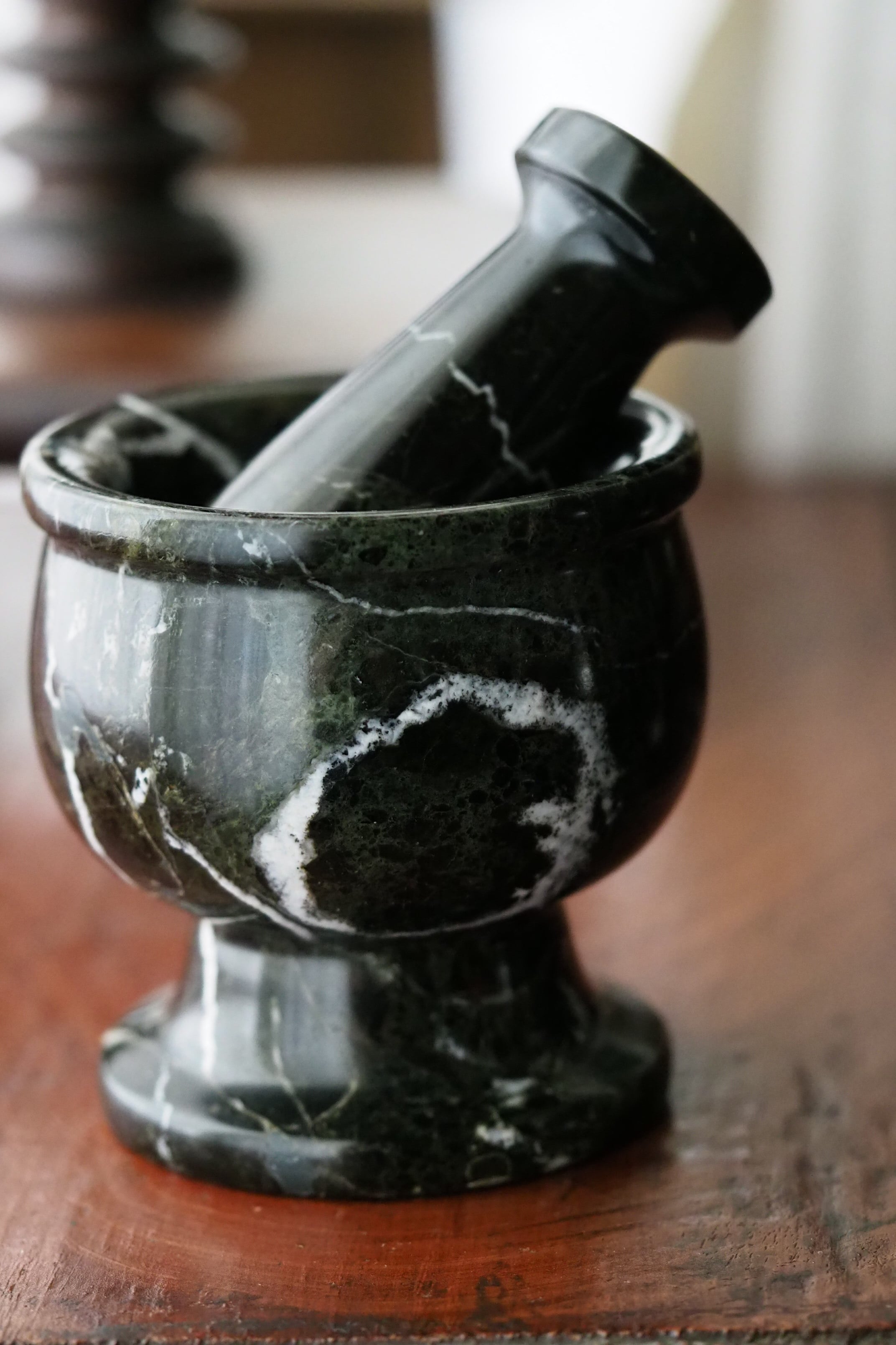 黒大理石のすり鉢、すり棒-vintage mortal&pastre | アンティーク