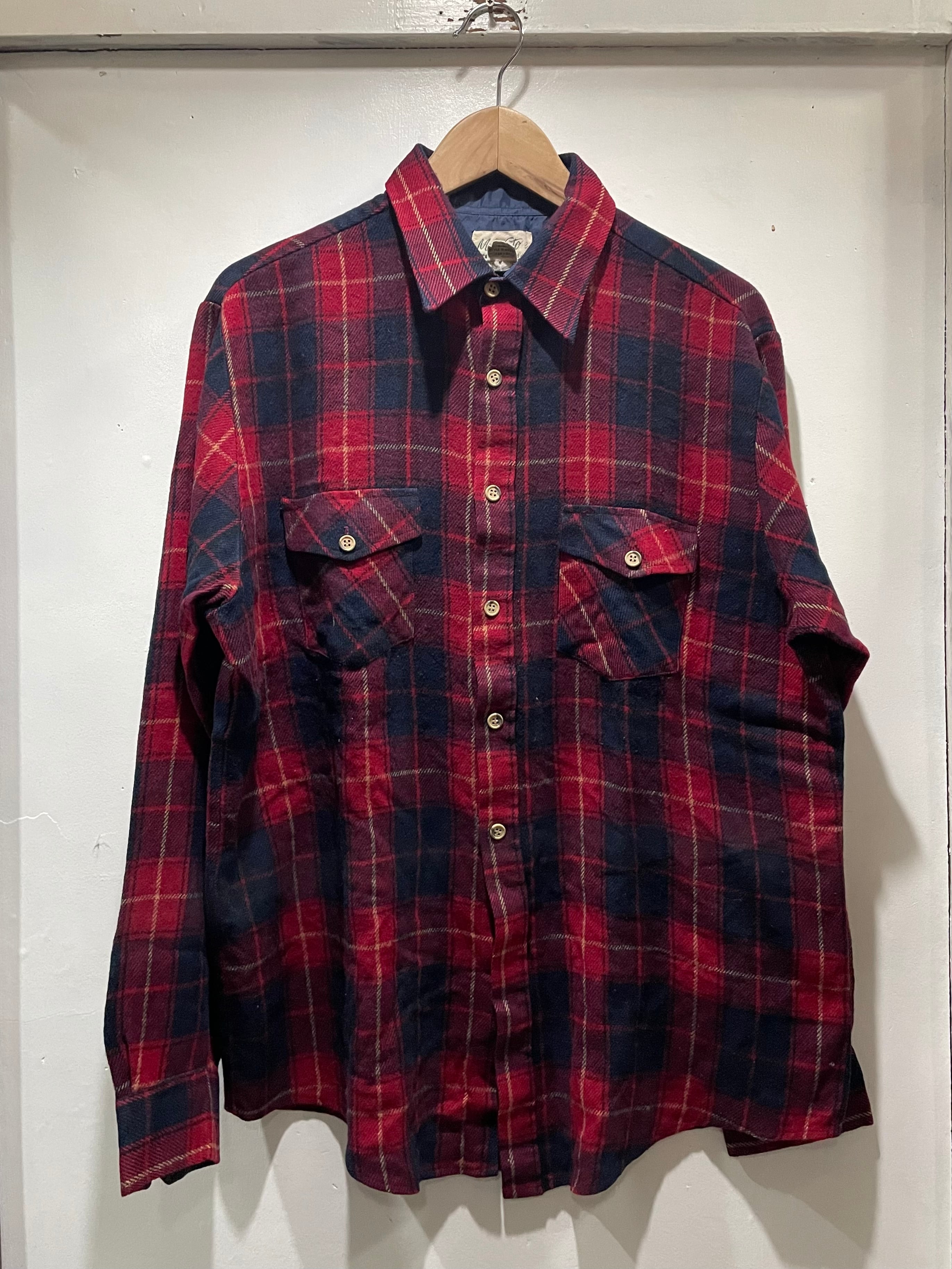 70's made in KOREA FLANNEL SHIRT(beady clothing)
