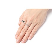 S925 GEOMETRIC TWIST LADDER RING SILVER