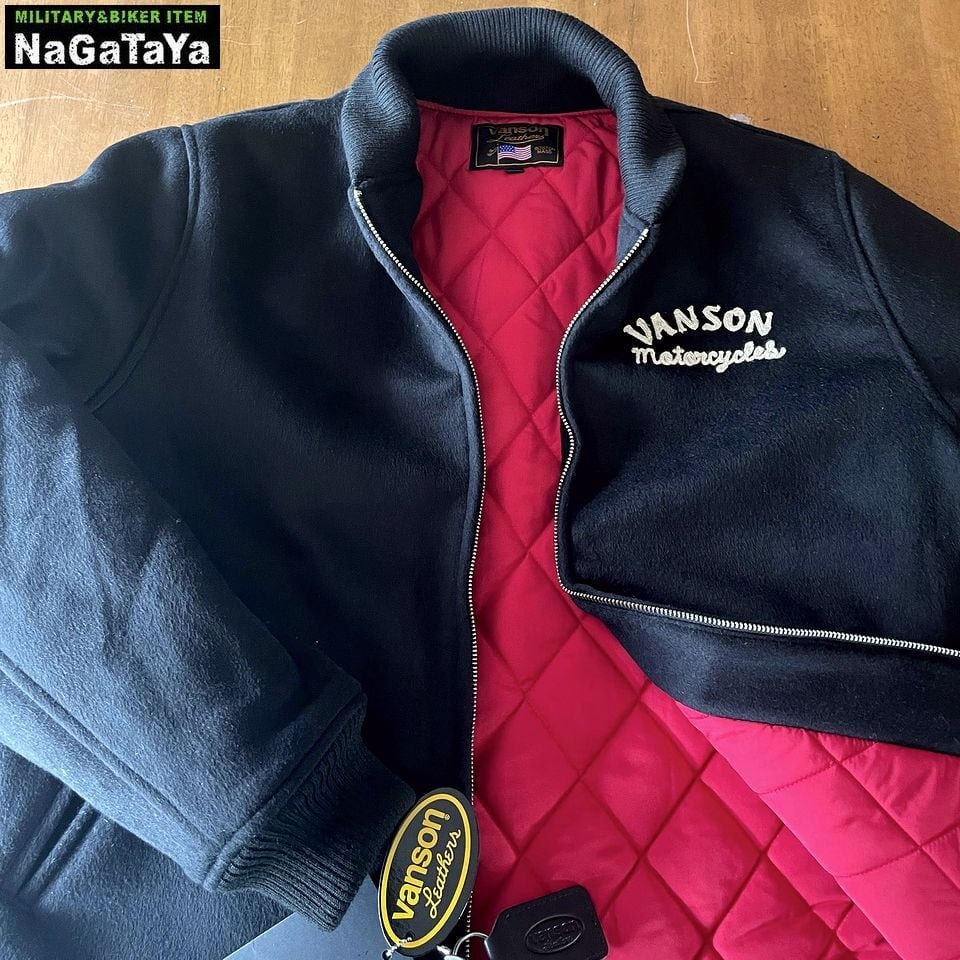VANSON バンソン ロゴエンブレム刺繍 メルトン ファラオジャケット