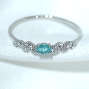 パライバトルマリン ブラジル産 リング 0.088ct D0.13ct pt900 Paraiba Tourmaline