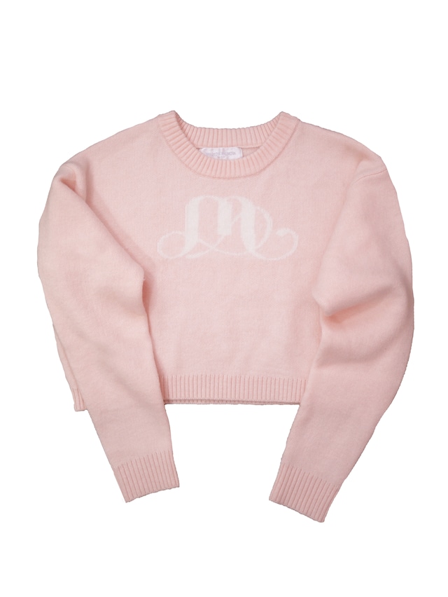 "m" logo knit -pink-