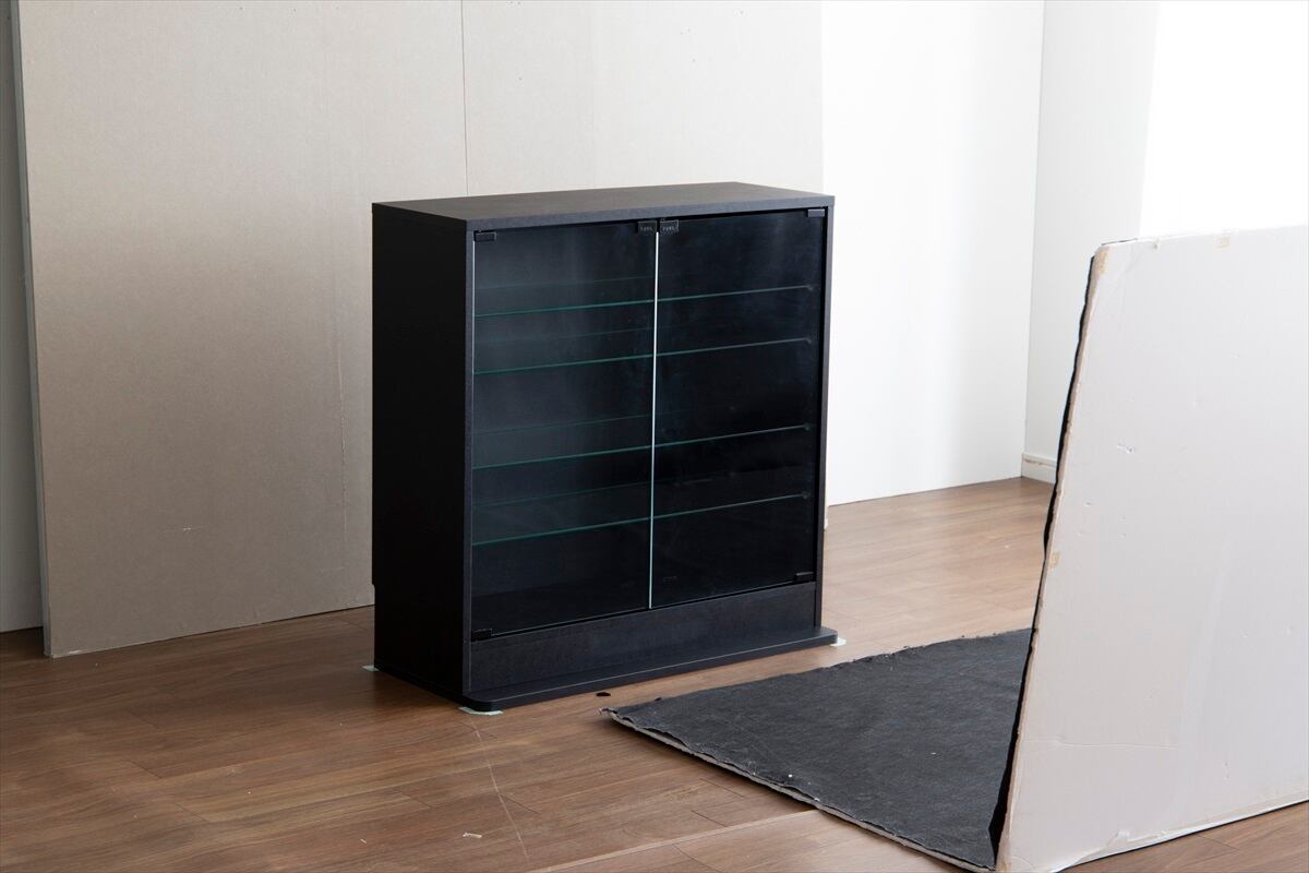 幅80cm×奥行28cm】Legen コレクションケース ブラック 『Legen