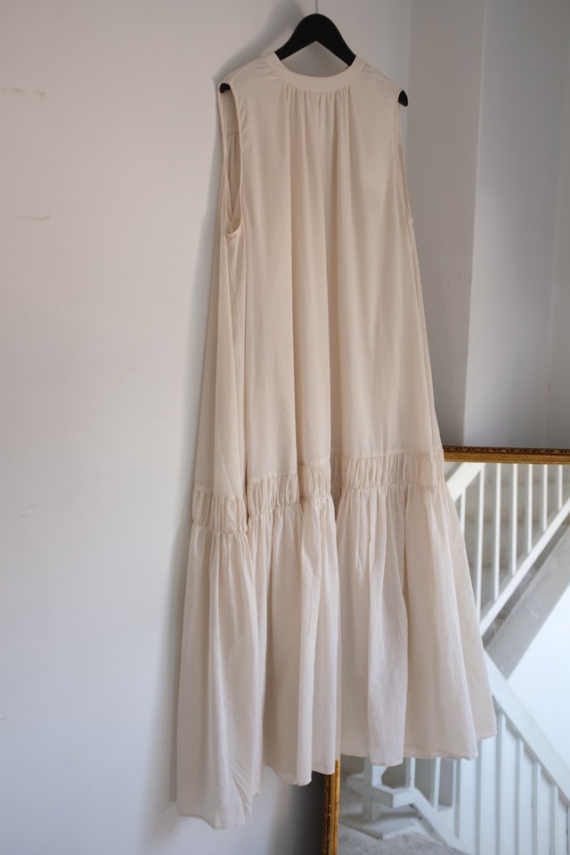 [WALANCE]organic cotton voile tiered dress MIROBALAN