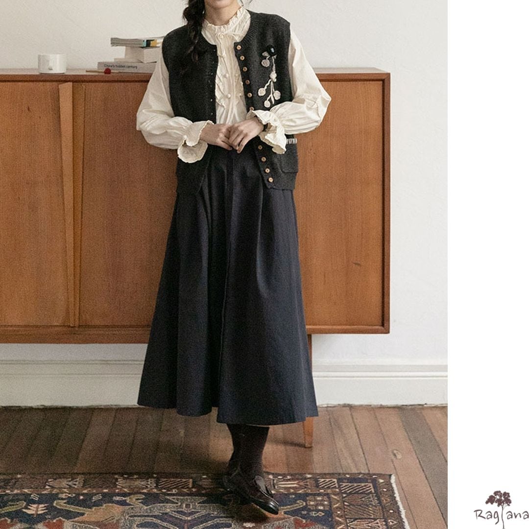 花柄刺繍 ニットベスト M 11409 | Raglana