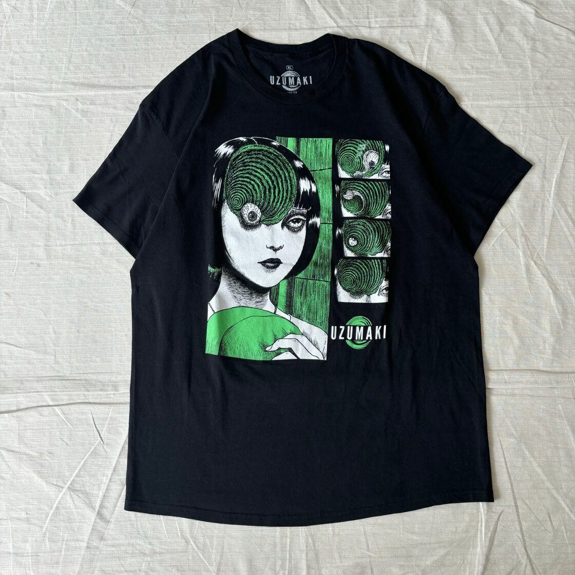 JUNJIITO/伊藤潤二 “うずまき” 半袖プリントTシャツ 漫画T キャラT 