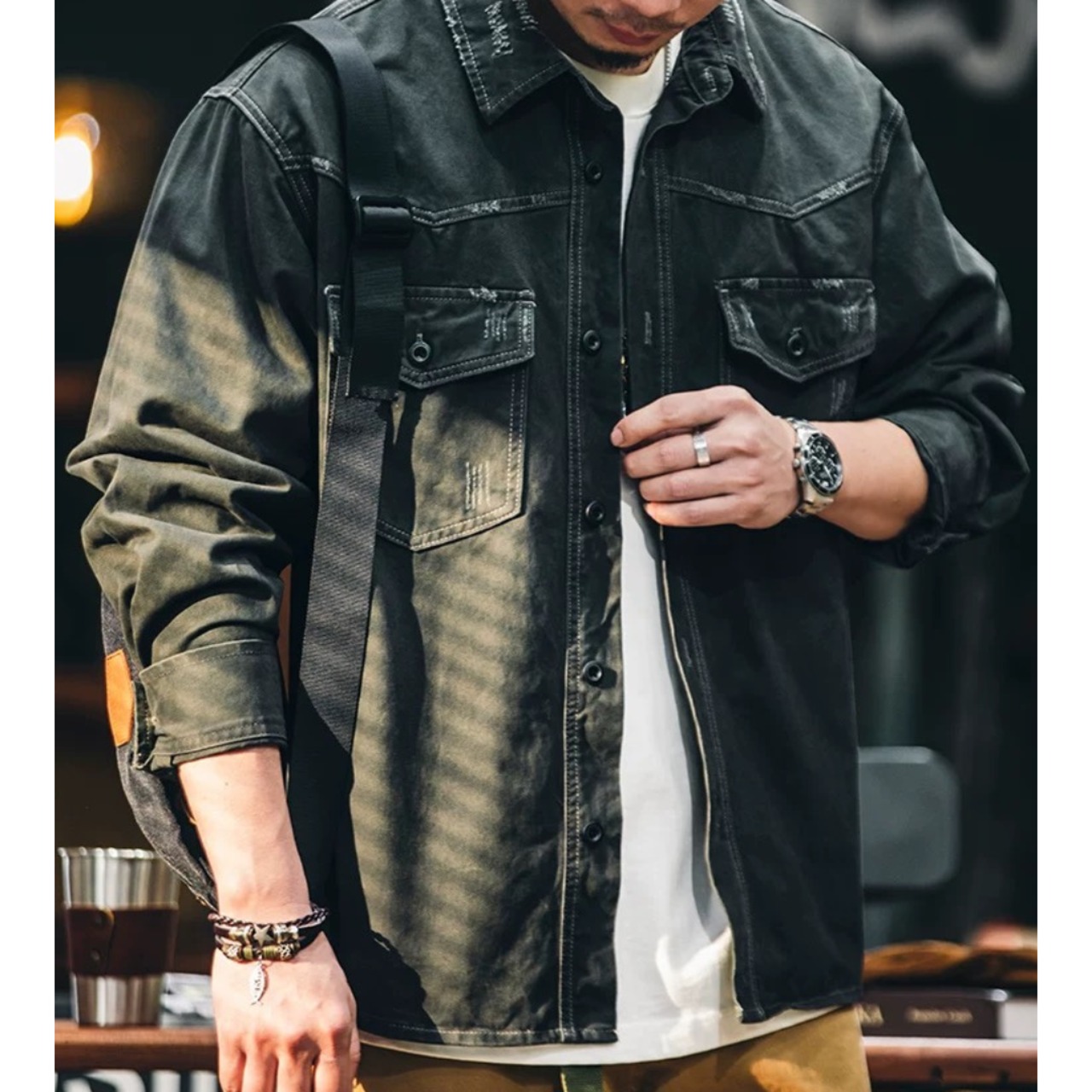 Vintage Processed Denim Long Sleeve ◇2color H0249