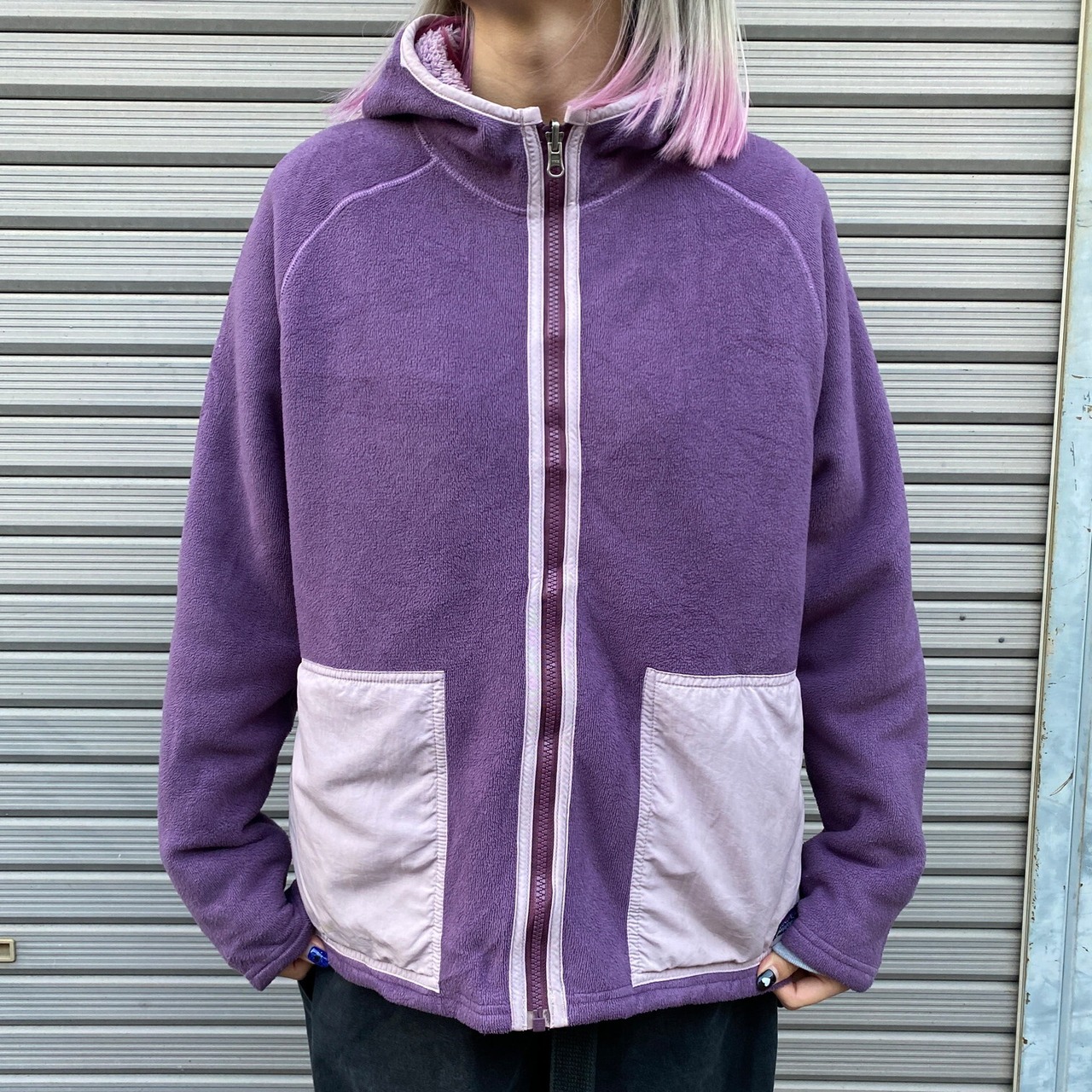 07年製 Patagonia パタゴニア リバーシブル フリースパーカー キッズXL 