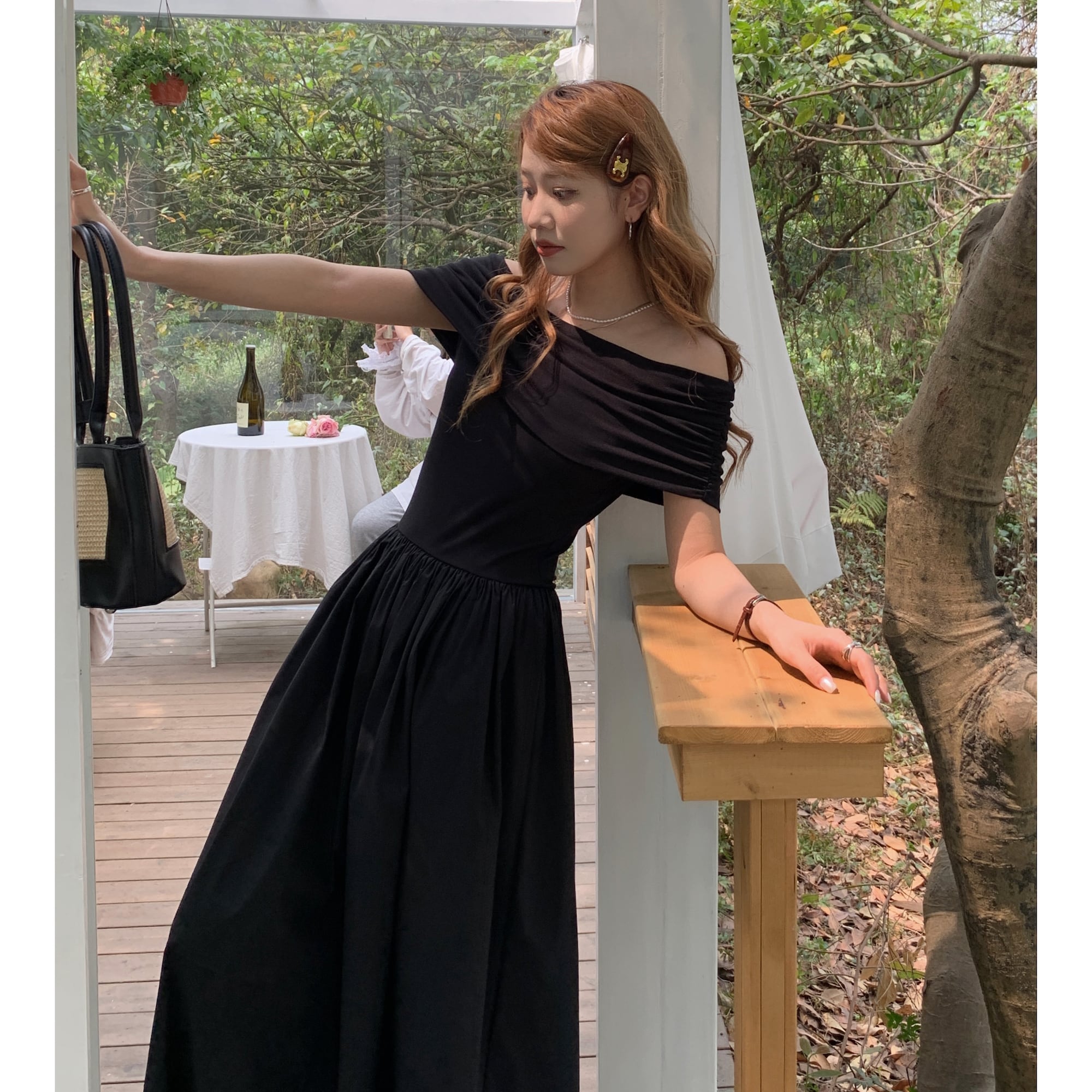 2色】オフショルギャザーワンピース［m87］ | Swag 